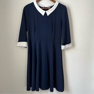 Mike Is Wednesday Addams Dress Navy White Collar and Cuffs Womens Size Medium
